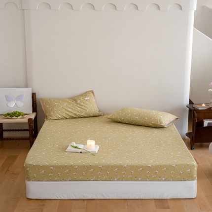 91家纺网 家纺一手货源 找家纺 2023时光里 春夏A类双层纱 床笠 白叠子