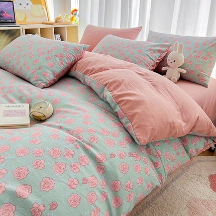 畅畅家纺2023新款a类双层纱水洗棉麻四件套（可卖单品） 爱丽丝