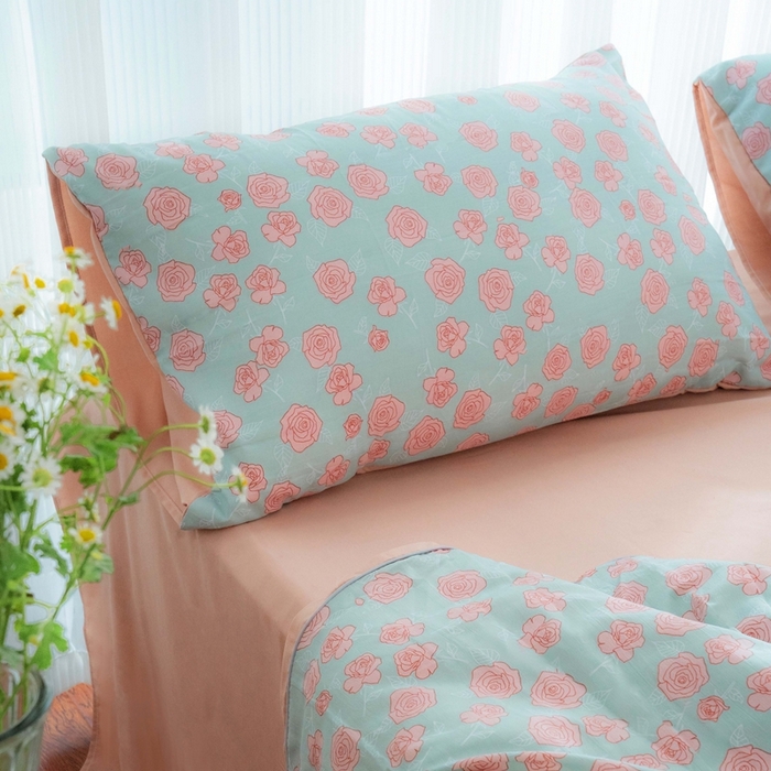 91家纺网 家纺一手货源 找家纺 畅畅家纺2023新款a类双层纱水洗棉麻四件套（可卖单品） 爱丽丝