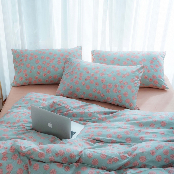 91家纺网 家纺一手货源 找家纺 畅畅家纺2023新款a类双层纱水洗棉麻四件套（可卖单品） 爱丽丝