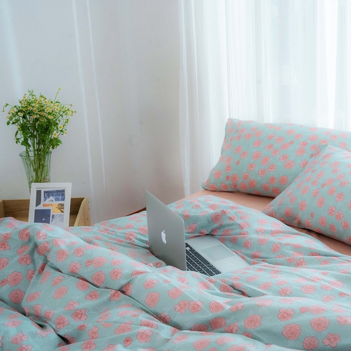 91家纺网 家纺一手货源 找家纺 畅畅家纺2023新款a类双层纱水洗棉麻四件套（可卖单品） 爱丽丝