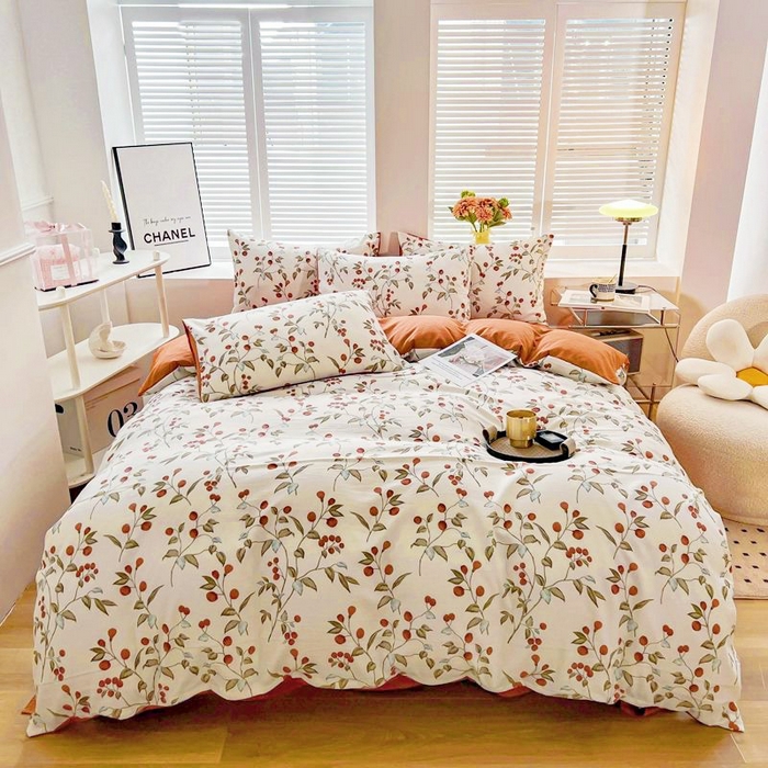 91家纺网 家纺一手货源 找家纺 畅畅家纺2023新款a类双层纱水洗棉麻四件套（可卖单品） 红豆