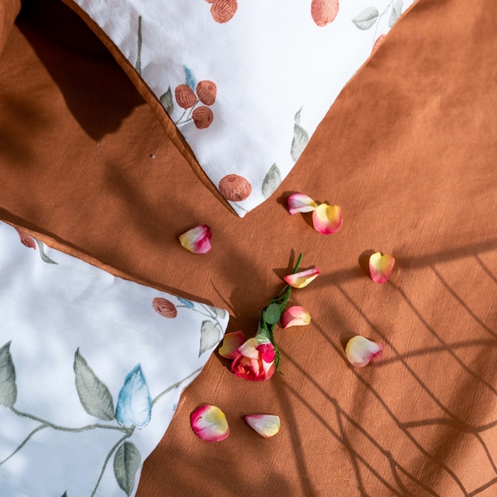 91家纺网 家纺一手货源 找家纺 畅畅家纺2023新款a类双层纱水洗棉麻四件套（可卖单品） 红豆