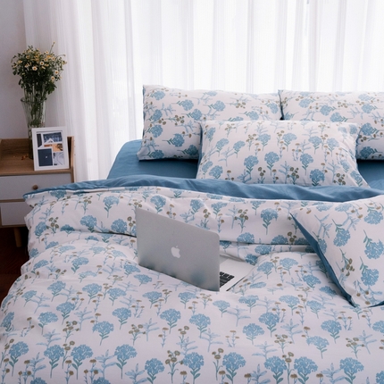 畅畅家纺2023新款a类双层纱水洗棉麻四件套（可卖单品） 绿荫