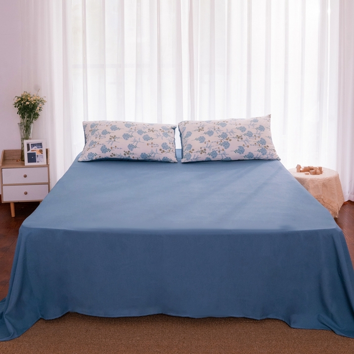 91家纺网 家纺一手货源 找家纺 畅畅家纺2023新款a类双层纱水洗棉麻四件套（可卖单品） 绿荫