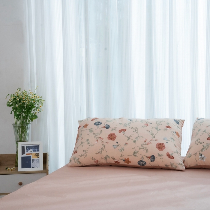 91家纺网 家纺一手货源 找家纺 畅畅家纺2023新款a类双层纱水洗棉麻四件套（可卖单品） 夕颜