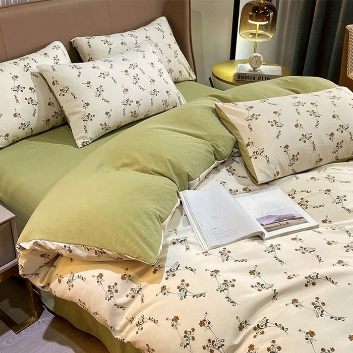 91家纺网 家纺一手货源 找家纺 畅畅家纺2023新款a类双层纱水洗棉麻四件套（可卖单品） 米果