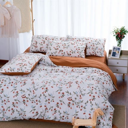 91家纺网 家纺一手货源 找家纺 畅畅家纺2023新款a类双层纱水洗棉麻四件套（可卖单品） 红豆