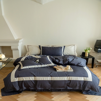 （总）华超针织 2023新款100支贡缎贴边四件套