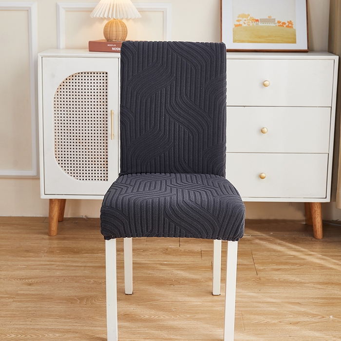 91家纺网 家纺一手货源 找家纺 逐日 2023新款3D提花椅套 波浪系列 深灰