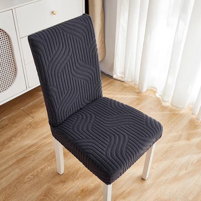 91家纺网 家纺一手货源 找家纺 逐日 2023新款3D提花椅套 波浪系列 深灰