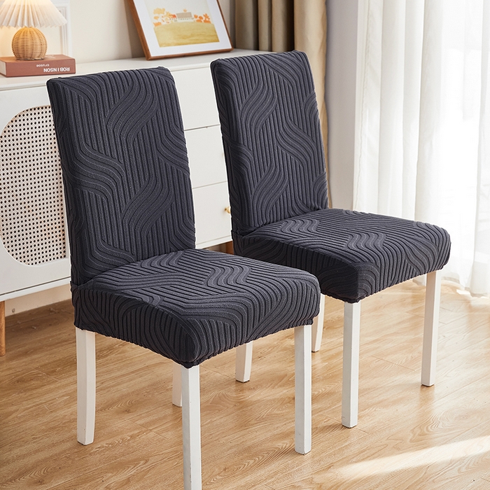 91家纺网 家纺一手货源 找家纺 逐日 2023新款3D提花椅套 波浪系列 深灰