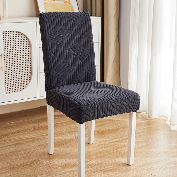 91家纺网 家纺一手货源 找家纺 逐日 2023新款3D提花椅套 波浪系列 深灰