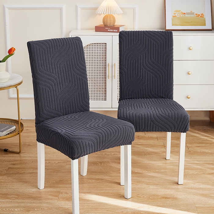 91家纺网 家纺一手货源 找家纺 逐日 2023新款3D提花椅套 波浪系列 深灰