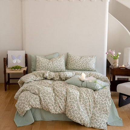 91家纺网 家纺一手货源 找家纺 （总）2023时光里 春夏A类双层纱 四件套