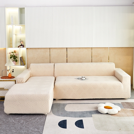 逐日 2023新款提花沙发套 波浪系列 米色