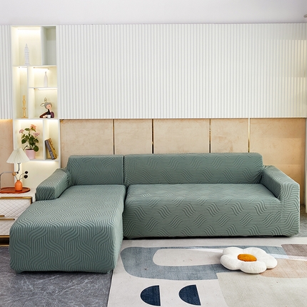 91家纺网 家纺一手货源 找家纺 （总）逐日 2023新款提花沙发套 波浪系列