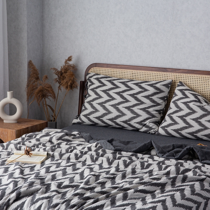 91家纺网 家纺一手货源 找家纺 （总）安莱生活 2023新款双层纱复古大提花系列海澜夏被及夏被四件套