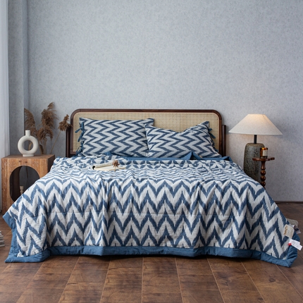 91家纺网 家纺一手货源 找家纺 （总）安莱生活 2023新款双层纱复古大提花系列海澜夏被及夏被四件套