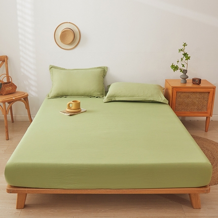 91家纺网 家纺一手货源 找家纺 （总）新款水洗棉麻防尘抗菌单层床笠全包床罩