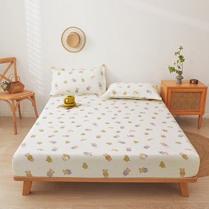 91家纺网 家纺一手货源 找家纺 （总）新款水洗棉麻防尘抗菌单层床笠全包床罩