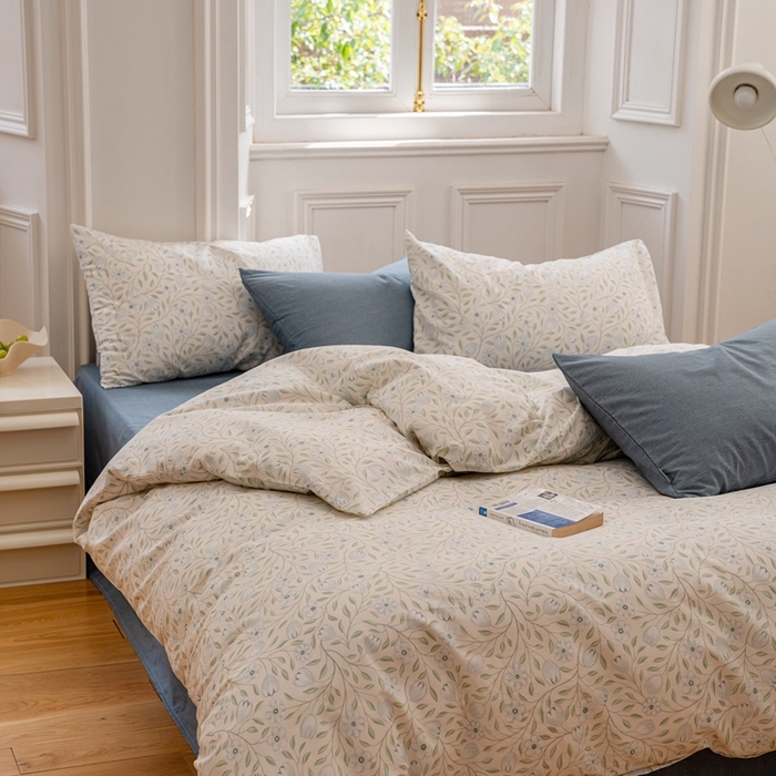 91家纺网 家纺一手货源 找家纺 2023时光里 春夏全棉印花系列 被套 夏语-绿