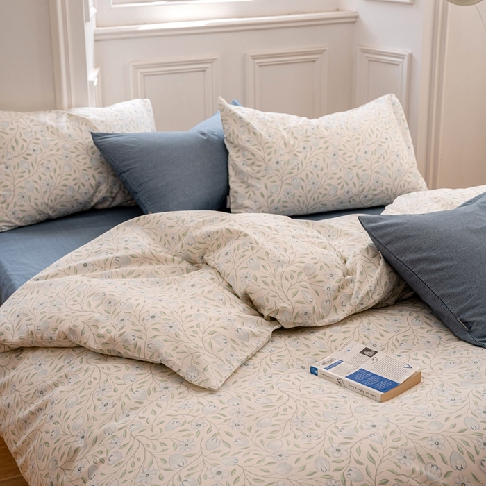 91家纺网 家纺一手货源 找家纺 2023时光里 春夏全棉印花系列 被套 夏语-绿