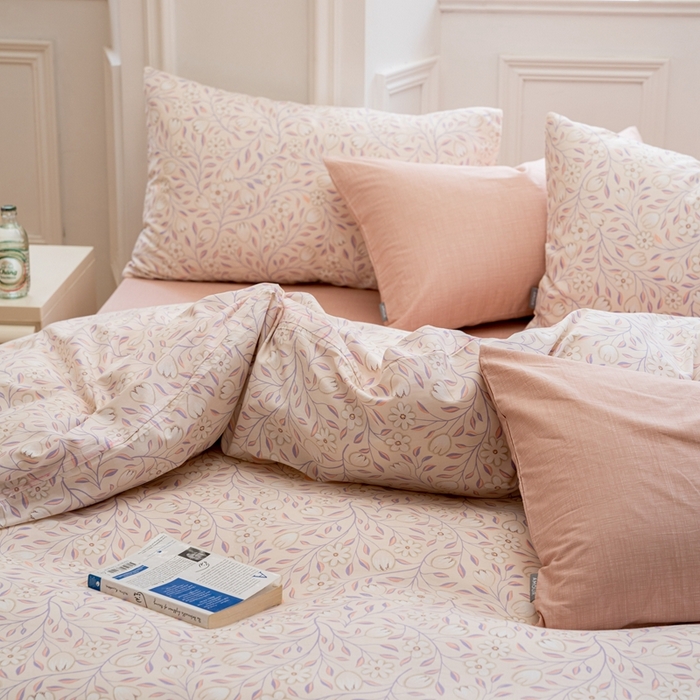 91家纺网 家纺一手货源 找家纺 2023时光里 春夏全棉印花系列 被套 夏语-粉