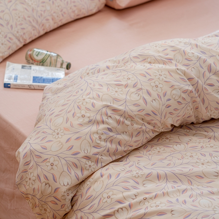 91家纺网 家纺一手货源 找家纺 2023时光里 春夏全棉印花系列 被套 夏语-粉