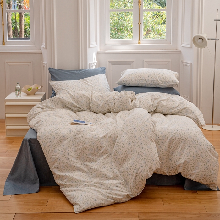 91家纺网 家纺一手货源 找家纺 2023时光里 春夏全棉印花系列 被套 夏语-绿