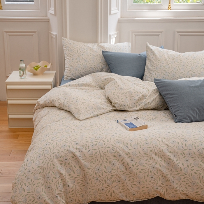 91家纺网 家纺一手货源 找家纺 2023时光里 春夏全棉印花系列 被套 夏语-绿