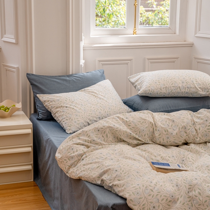 91家纺网 家纺一手货源 找家纺 2023时光里 春夏全棉印花系列 被套 夏语-绿