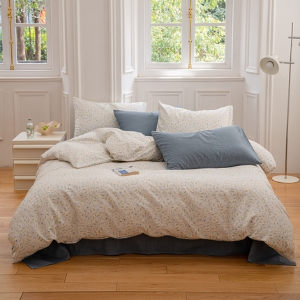 91家纺网 家纺一手货源 找家纺 2023时光里 春夏全棉印花系列 四件套 夏语-绿