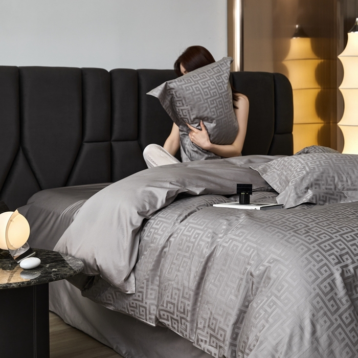 91家纺网 家纺一手货源 找家纺 安莱生活 2023新款100S纯棉提花系列四件套 伯尼-027