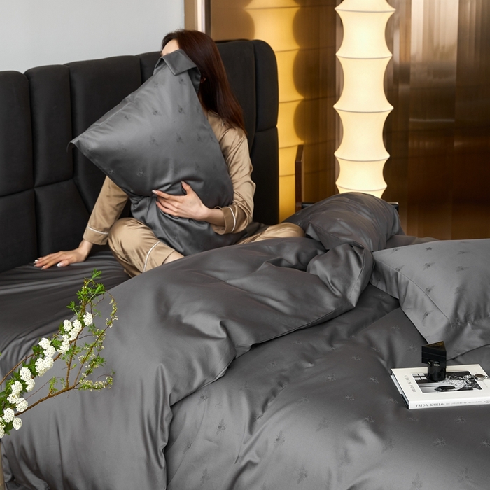 91家纺网 家纺一手货源 找家纺 安莱生活 2023新款100S纯棉提花系列四件套 格伦-030