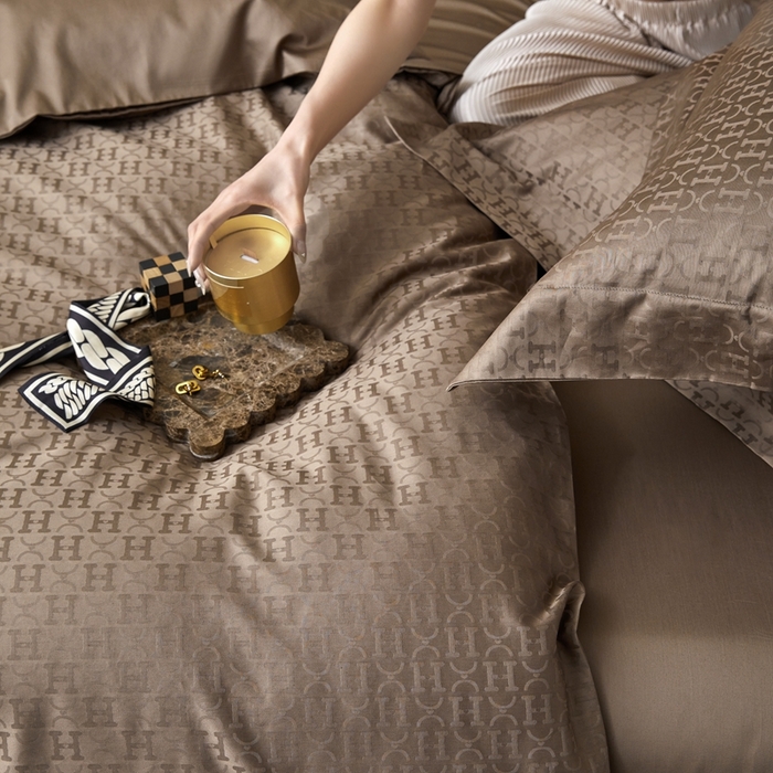 91家纺网 家纺一手货源 找家纺 安莱生活 2023新款100S纯棉提花系列四件套 枫林晚-044