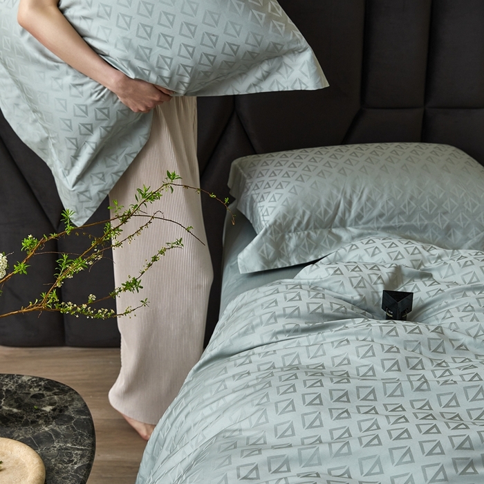 91家纺网 家纺一手货源 找家纺 安莱生活 2023新款100S纯棉提花系列四件套 秋水-010