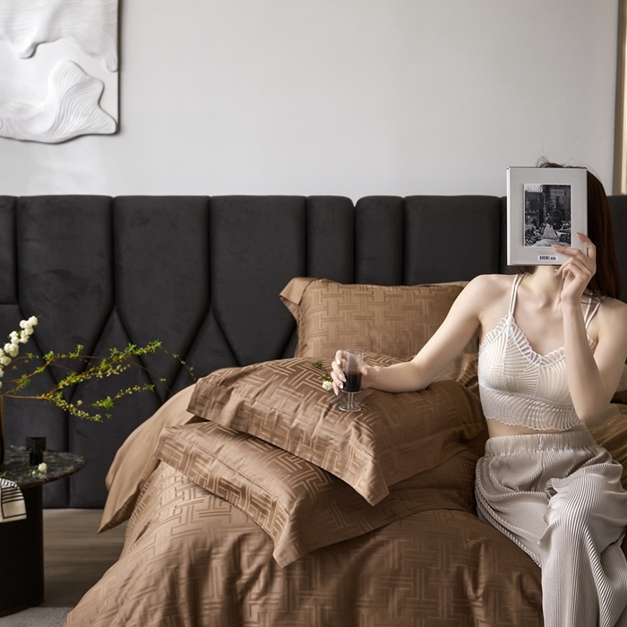 91家纺网 家纺一手货源 找家纺 安莱生活 2023新款100S纯棉提花系列四件套 蔚然-041