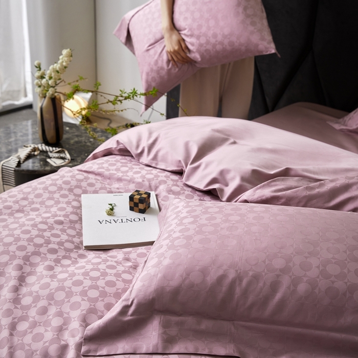 91家纺网 家纺一手货源 找家纺 安莱生活 2023新款100S纯棉提花系列四件套 小雨点-021