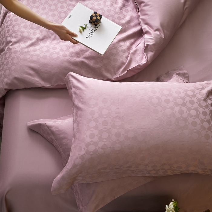 91家纺网 家纺一手货源 找家纺 安莱生活 2023新款100S纯棉提花系列四件套 小雨点-021