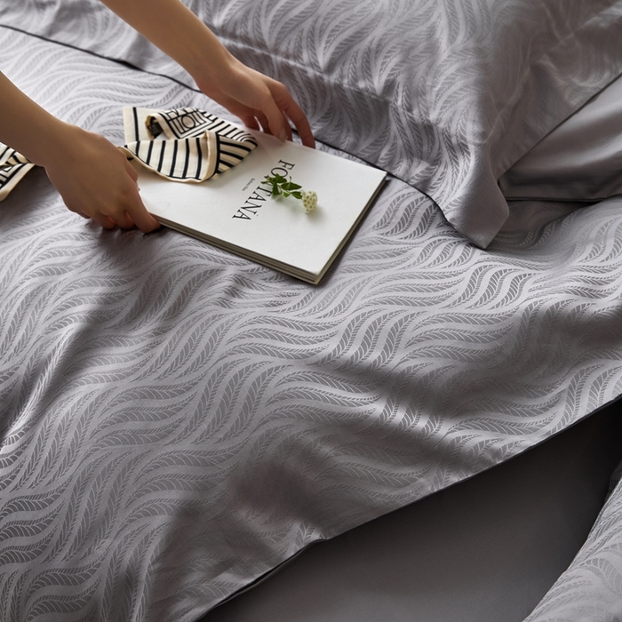 91家纺网 家纺一手货源 找家纺 安莱生活 2023新款100S纯棉提花系列四件套 烟雨星云-028