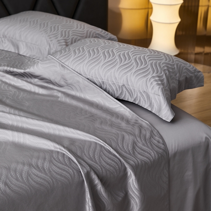 91家纺网 家纺一手货源 找家纺 安莱生活 2023新款100S纯棉提花系列四件套 烟雨星云-028