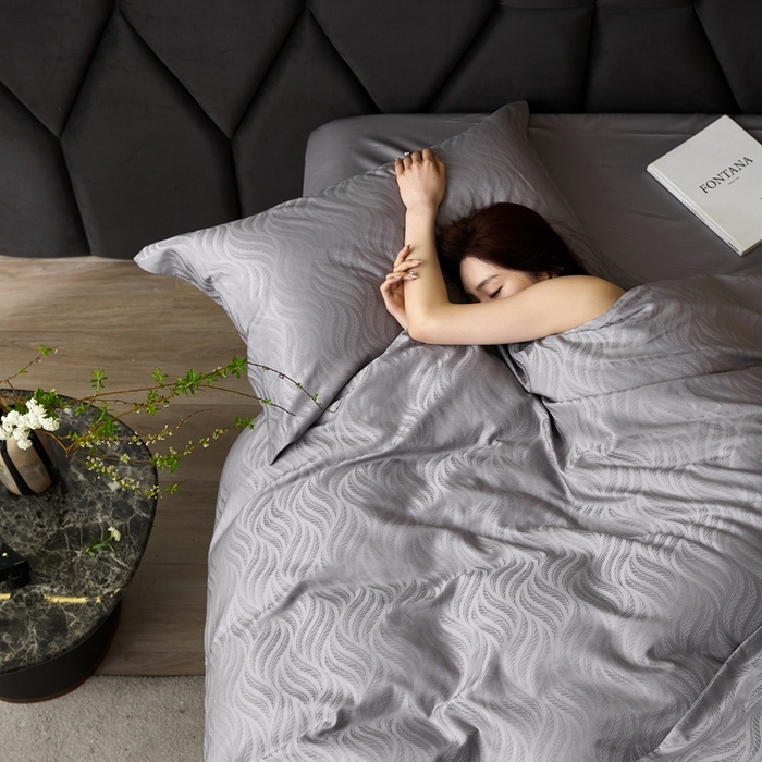 91家纺网 家纺一手货源 找家纺 安莱生活 2023新款100S纯棉提花系列四件套 烟雨星云-028