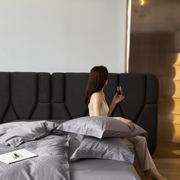 91家纺网 家纺一手货源 找家纺 安莱生活 2023新款100S纯棉提花系列四件套 烟雨星云-028