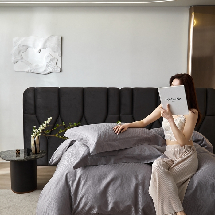 91家纺网 家纺一手货源 找家纺 安莱生活 2023新款100S纯棉提花系列四件套 烟雨星云-028