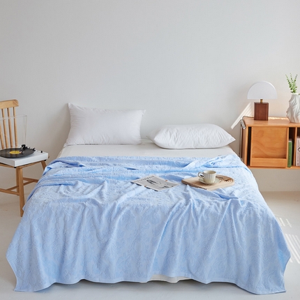 乐家毛巾被 2023新款欧雅老式毛巾被 欧雅浅蓝