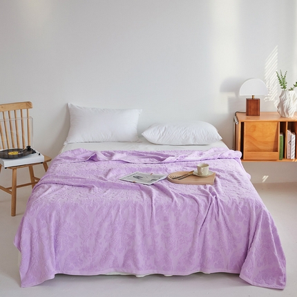 乐家毛巾被 2023新款欧雅老式毛巾被 欧雅紫色