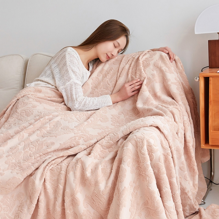 91家纺网 家纺一手货源 找家纺 乐家毛巾被 2023新款欧雅老式毛巾被 欧雅驼色