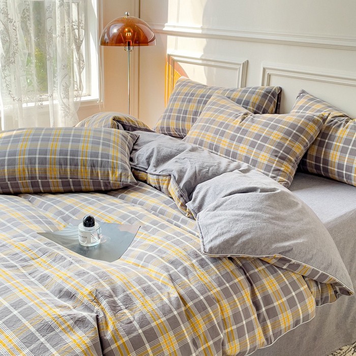 91家纺网 家纺一手货源 找家纺 久典 2023新款多功能被套（夏被）四件套 暖阳灰