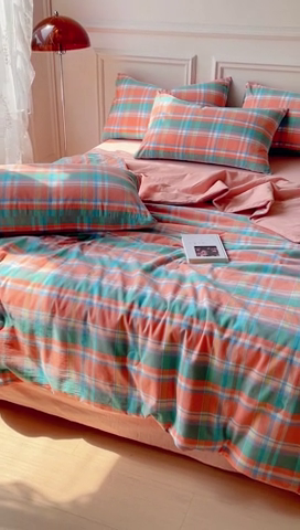 91家纺网 家纺一手货源 找家纺 久典 2023新款多功能被套（夏被）四件套 昭华桔